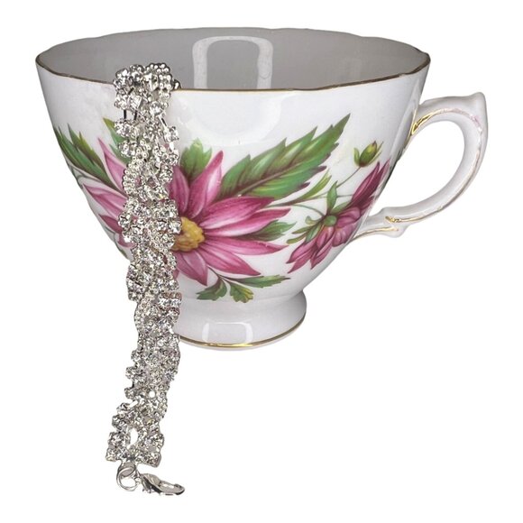 🚨CLEARANCE! Braided Cubic Zirconia and Silver Adjustable Sparkly Bracelet - Picture 2 of 3